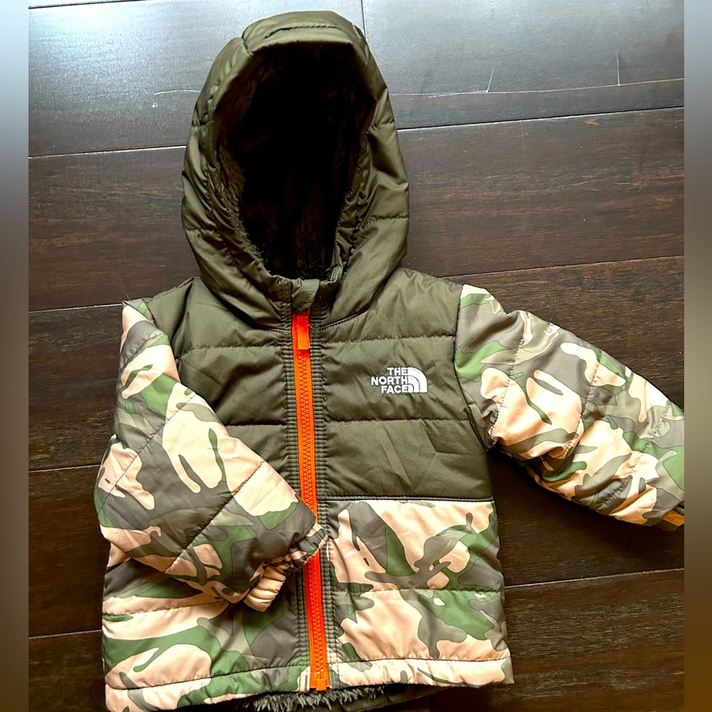 Northface Reversible Camo Plush Fleece Jacket 6-12 Months